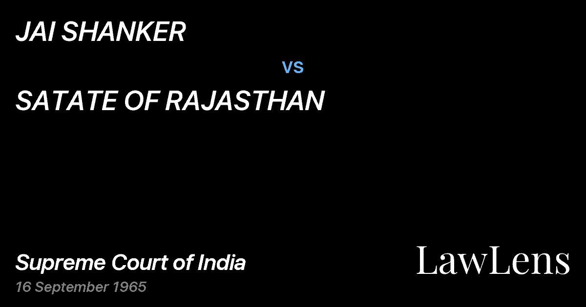 Preview image for JAI SHANKER vs. SATATE OF RAJASTHAN