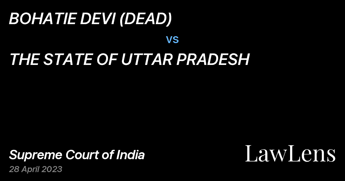 Preview image for BOHATIE DEVI (DEAD) vs. THE STATE OF UTTAR PRADESH
