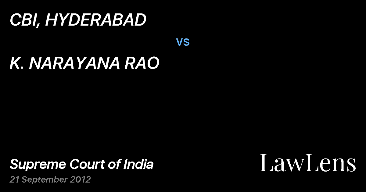 Preview image for CBI, HYDERABAD vs. K. NARAYANA RAO