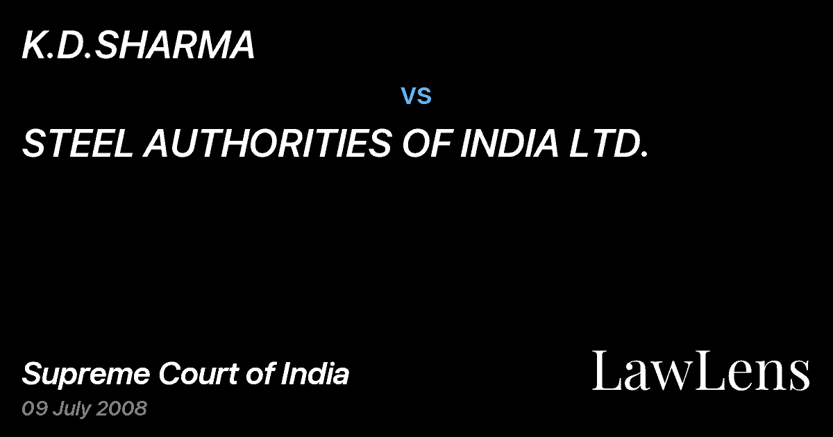 Preview image for K.D.SHARMA vs. STEEL AUTHORITIES OF INDIA LTD.