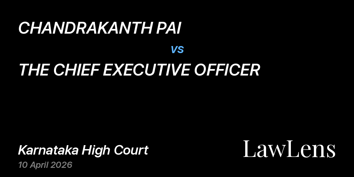 Preview image for CHANDRAKANTH PAI vs. THE CHIEF EXECUTIVE OFFICER