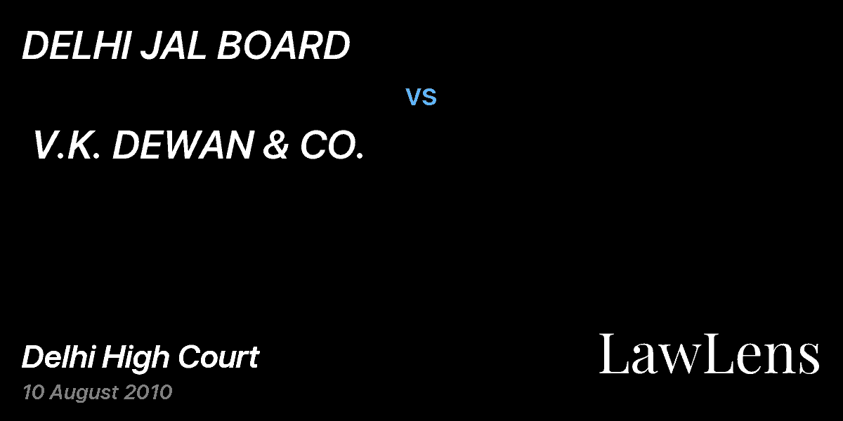 Preview image for DELHI JAL BOARD                 vs.  V.K. DEWAN & CO.