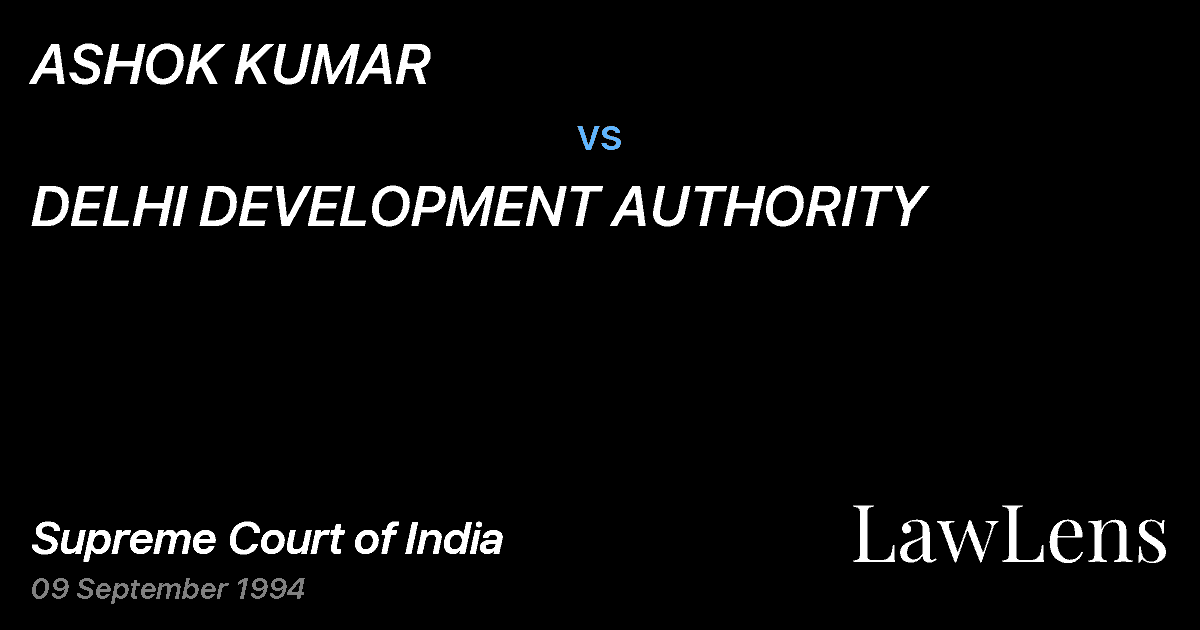Preview image for ASHOK KUMAR vs. DELHI DEVELOPMENT AUTHORITY
