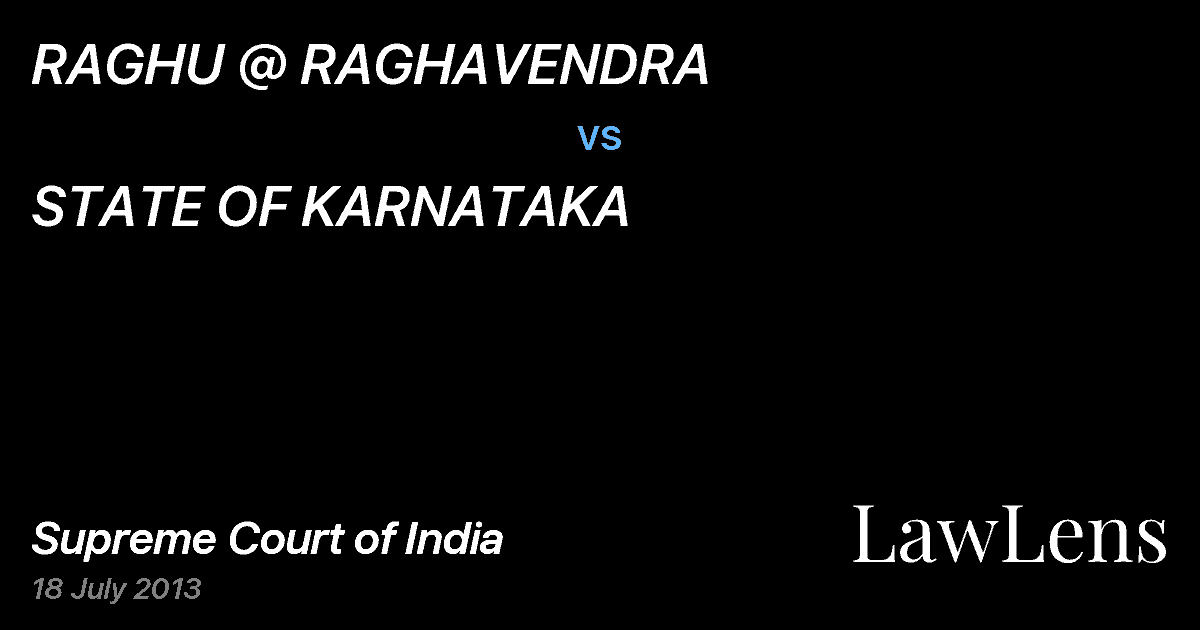 Preview image for RAGHU @ RAGHAVENDRA vs. STATE OF KARNATAKA