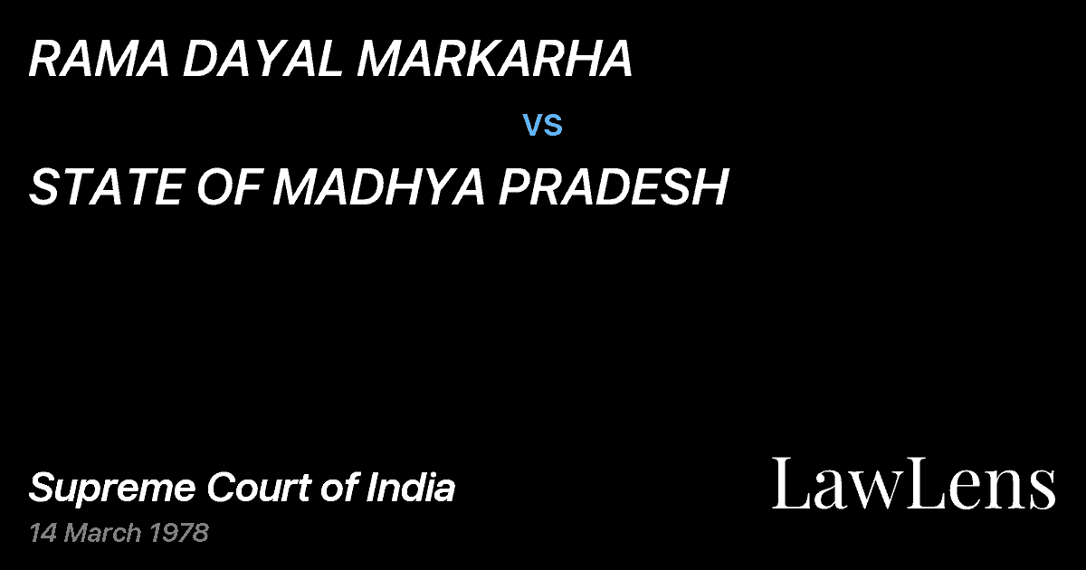 Preview image for RAMA DAYAL MARKARHA vs. STATE OF MADHYA PRADESH
