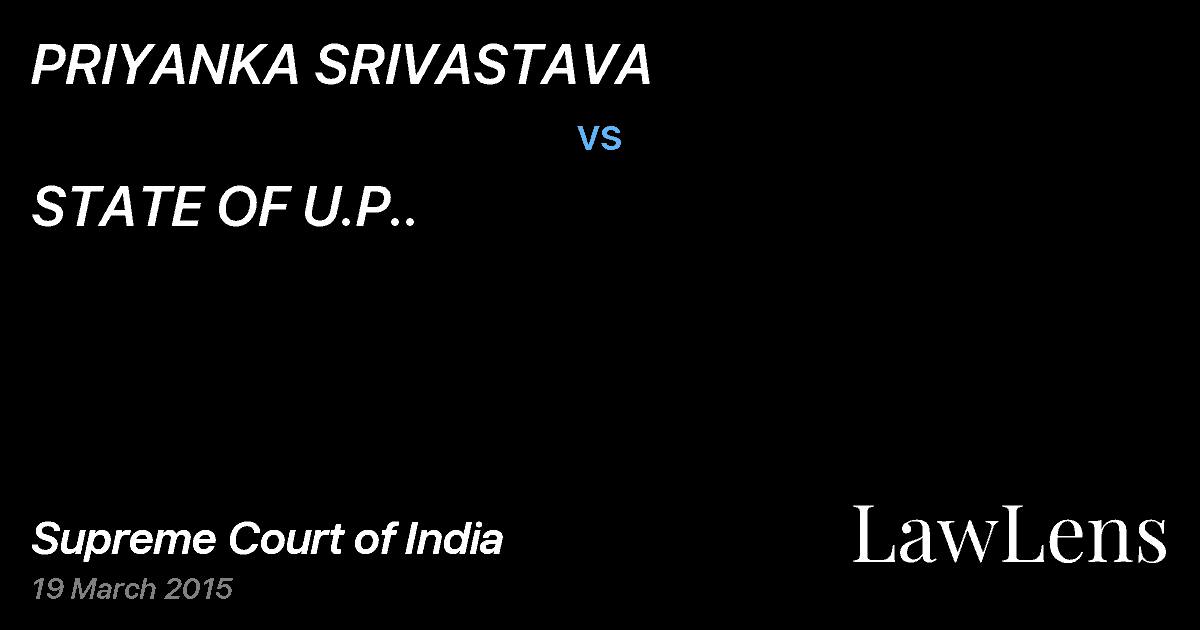 Preview image for PRIYANKA SRIVASTAVA vs. STATE OF U.P..