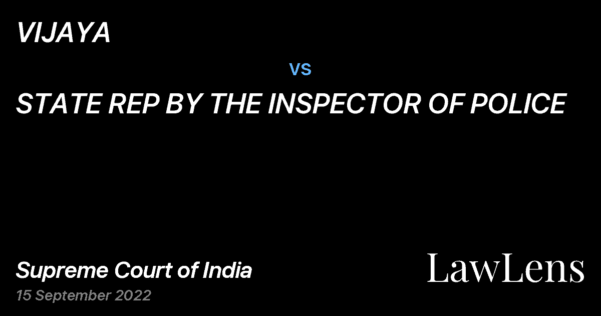 Preview image for VIJAYA vs. STATE REP BY THE INSPECTOR OF POLICE