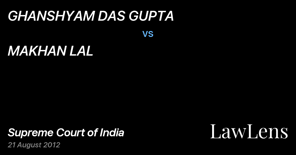 Preview image for GHANSHYAM DAS GUPTA vs. MAKHAN LAL