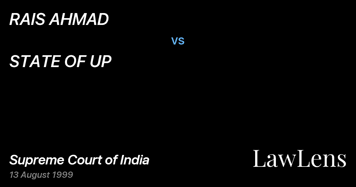 Preview image for RAIS AHMAD vs. STATE OF UP