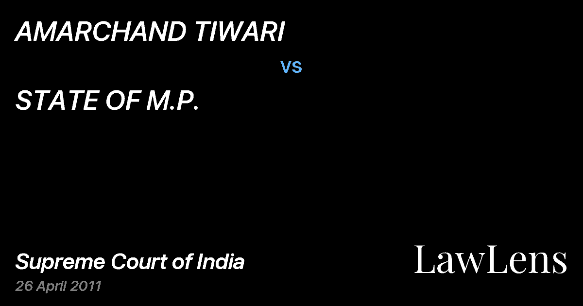 Preview image for AMARCHAND TIWARI vs. STATE OF M.P.