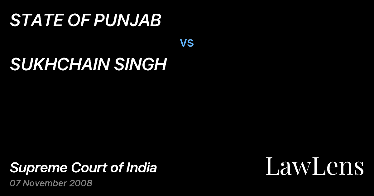Preview image for STATE OF PUNJAB vs. SUKHCHAIN SINGH