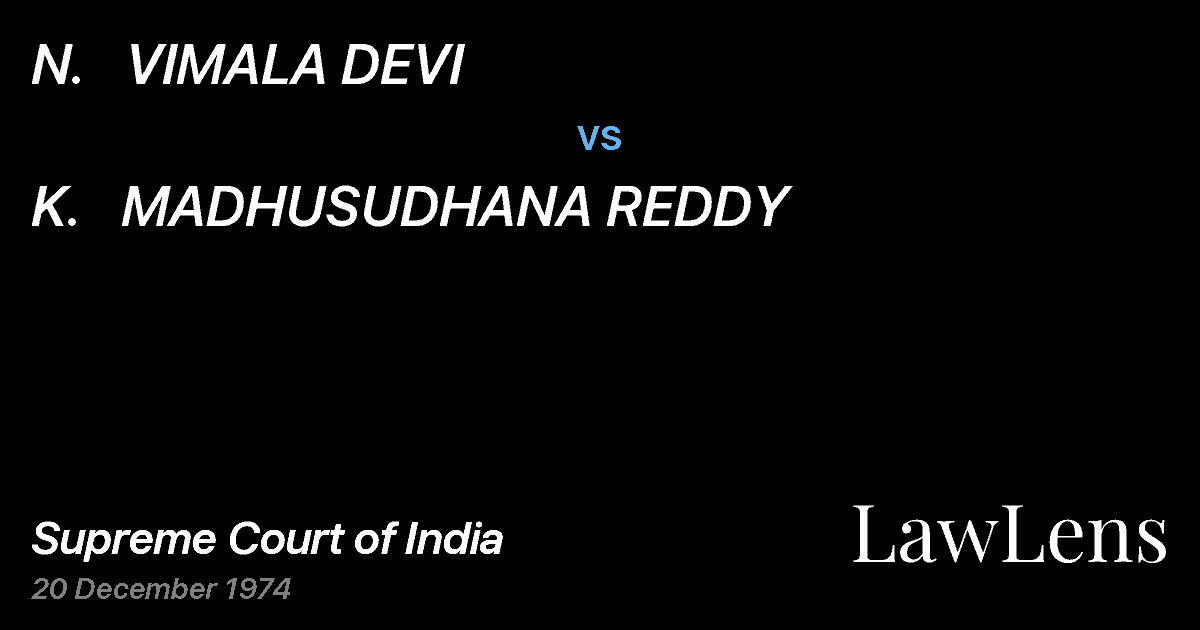 Preview image for N.   VIMALA DEVI vs. K.   MADHUSUDHANA REDDY