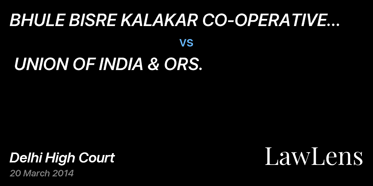 Preview image for BHULE BISRE KALAKAR CO-OPERATIVE  INDUSTRIAL PRODUCTION SOCIETY LTD. & ORS. vs. UNION OF INDIA & ORS.