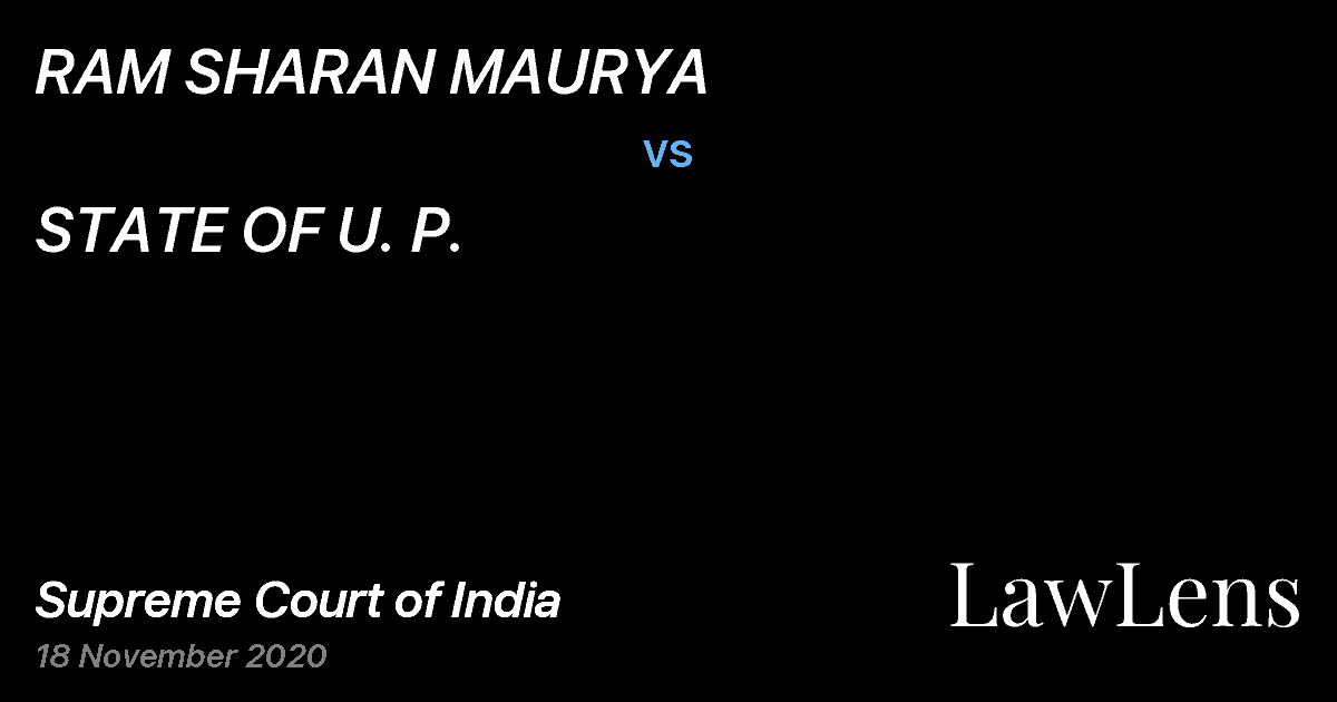 Preview image for RAM SHARAN MAURYA vs. STATE OF U. P.