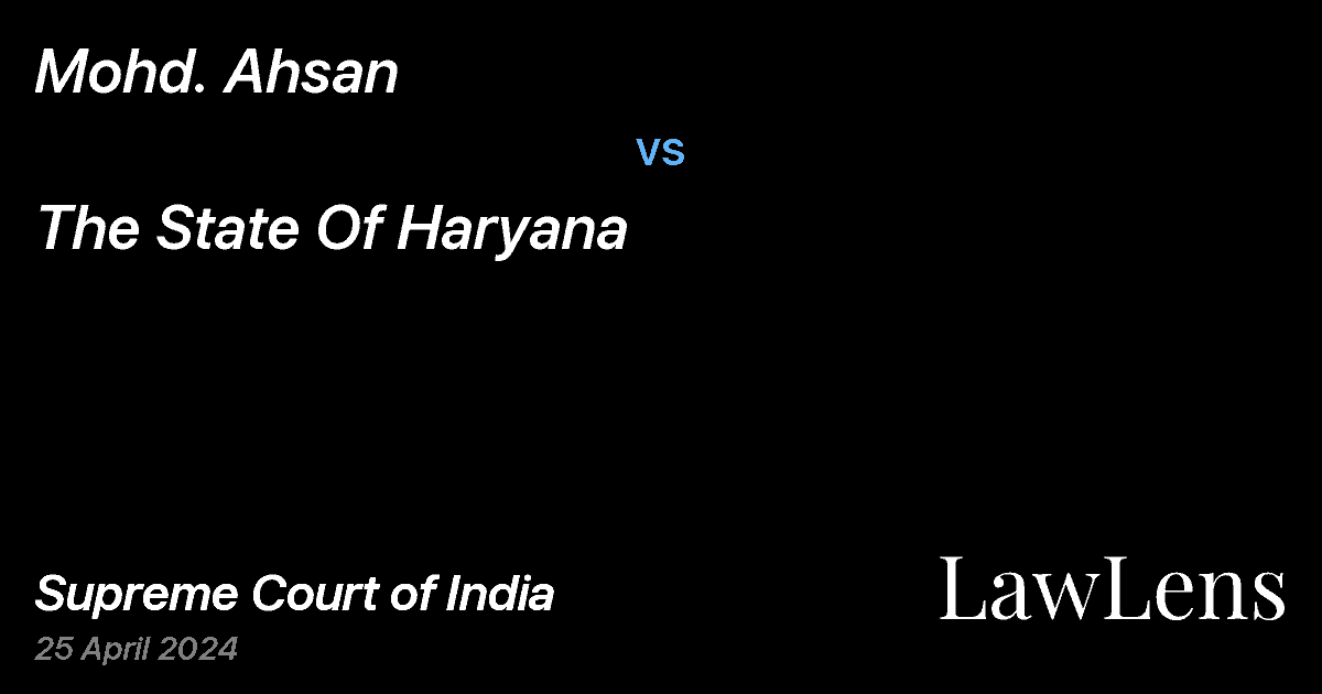 Preview image for Mohd. Ahsan vs. The State Of Haryana