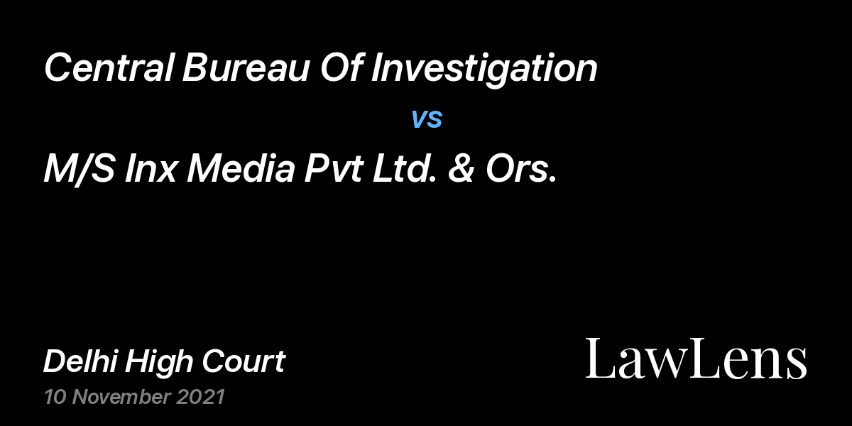 Preview image for Central Bureau Of Investigation vs. M/S Inx Media Pvt Ltd. & Ors.