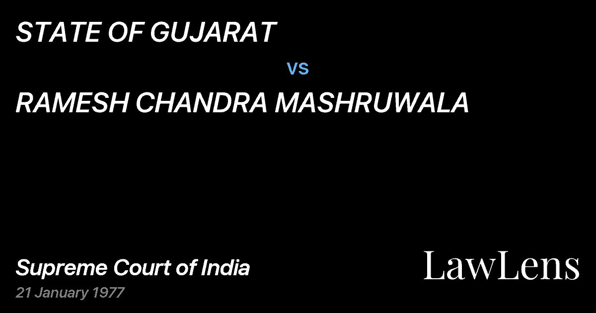 Preview image for STATE OF GUJARAT vs. RAMESH CHANDRA MASHRUWALA