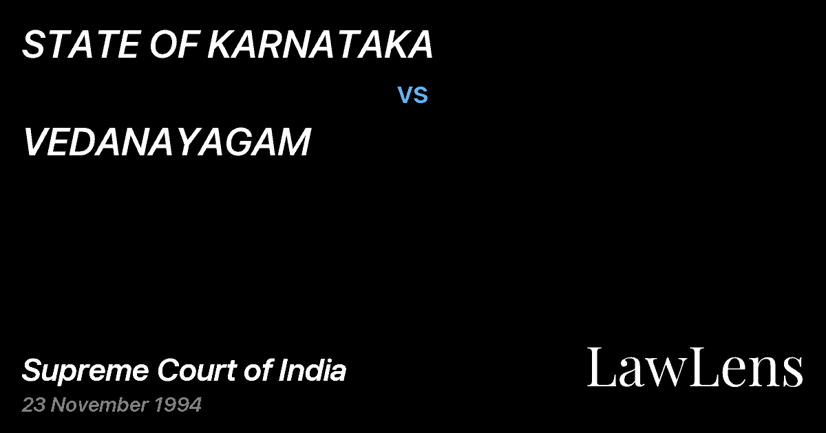 Preview image for STATE OF KARNATAKA vs. VEDANAYAGAM