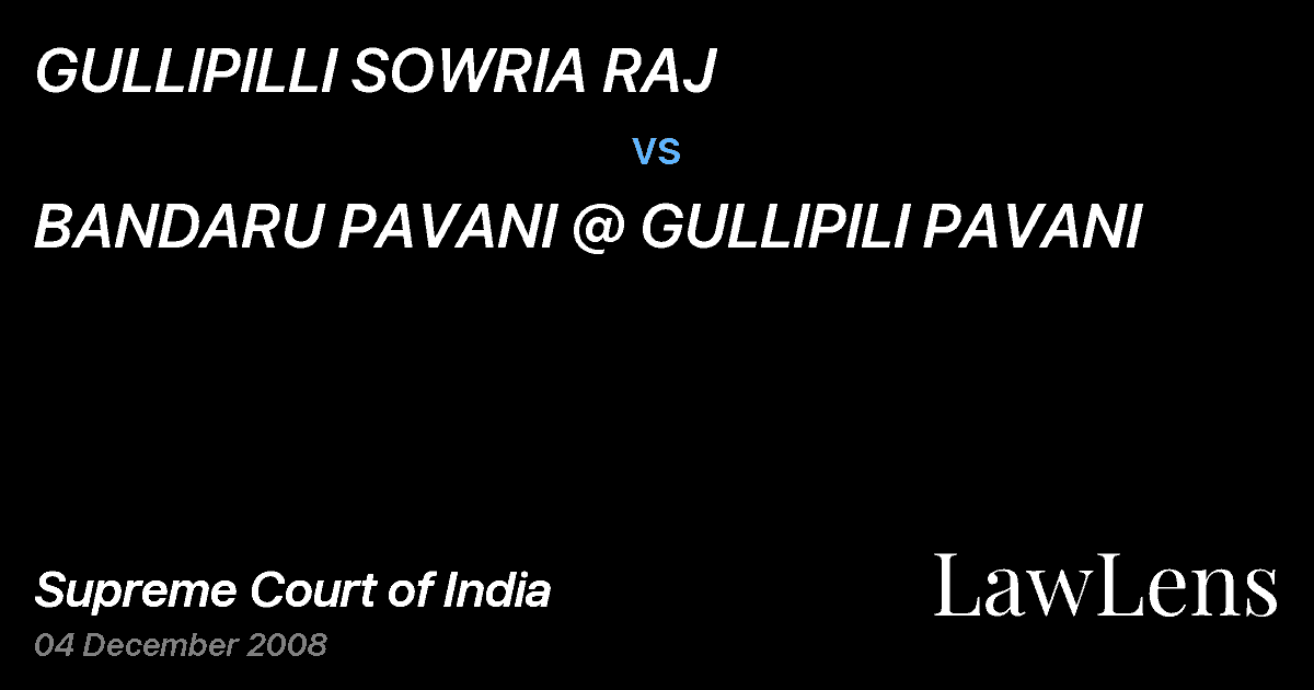 Preview image for GULLIPILLI SOWRIA RAJ vs. BANDARU PAVANI @ GULLIPILI PAVANI