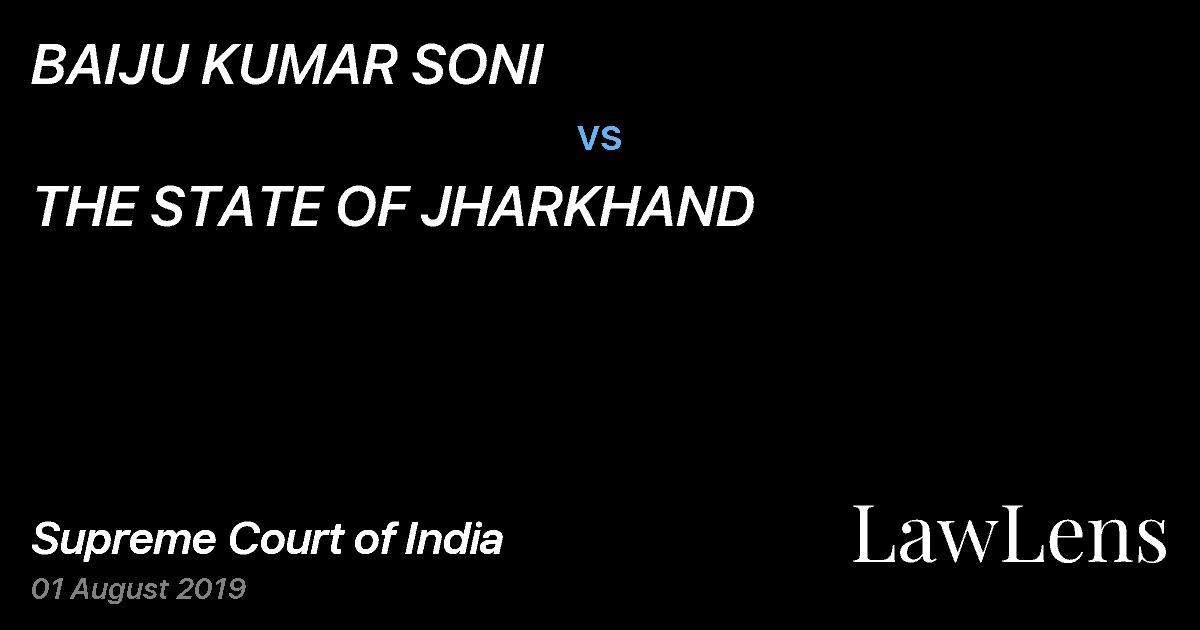 Preview image for BAIJU KUMAR SONI vs. THE STATE OF JHARKHAND