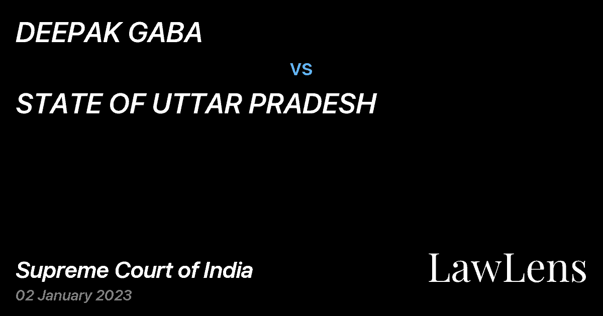 Preview image for DEEPAK GABA vs. STATE OF UTTAR PRADESH