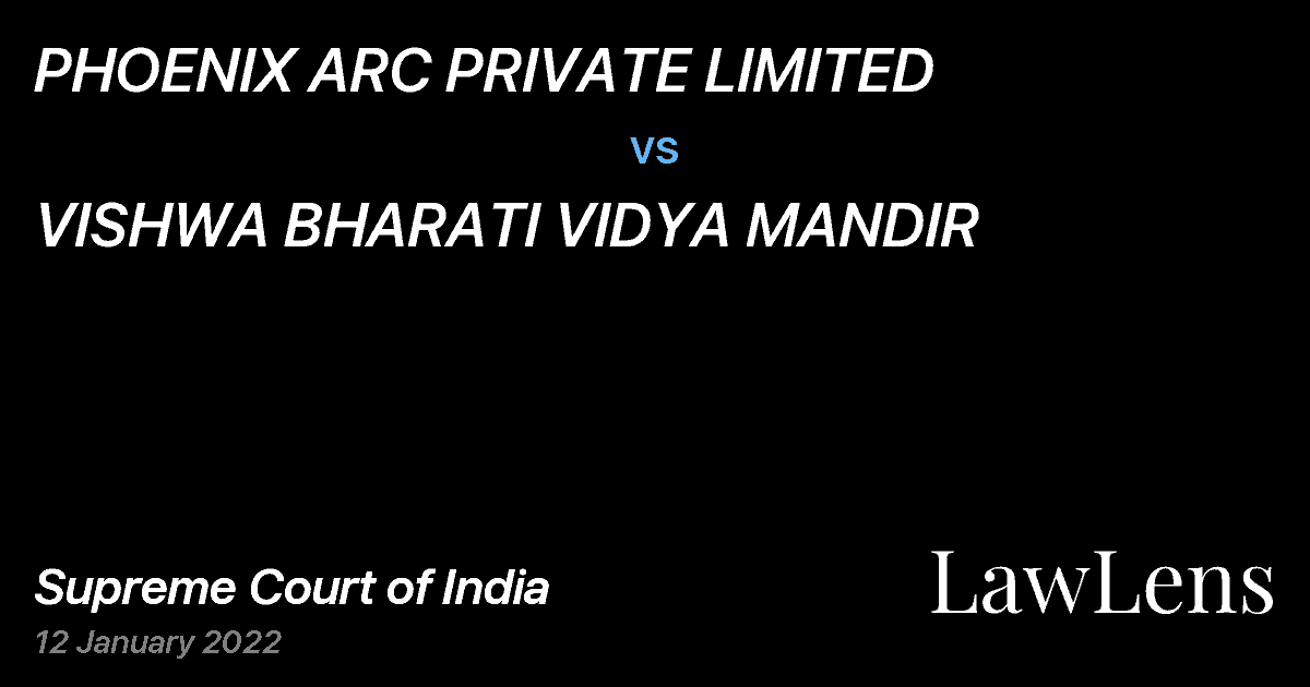 Preview image for PHOENIX ARC PRIVATE LIMITED vs. VISHWA BHARATI VIDYA MANDIR