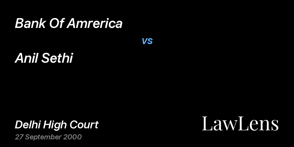 Preview image for Bank Of Amrerica vs. Anil Sethi