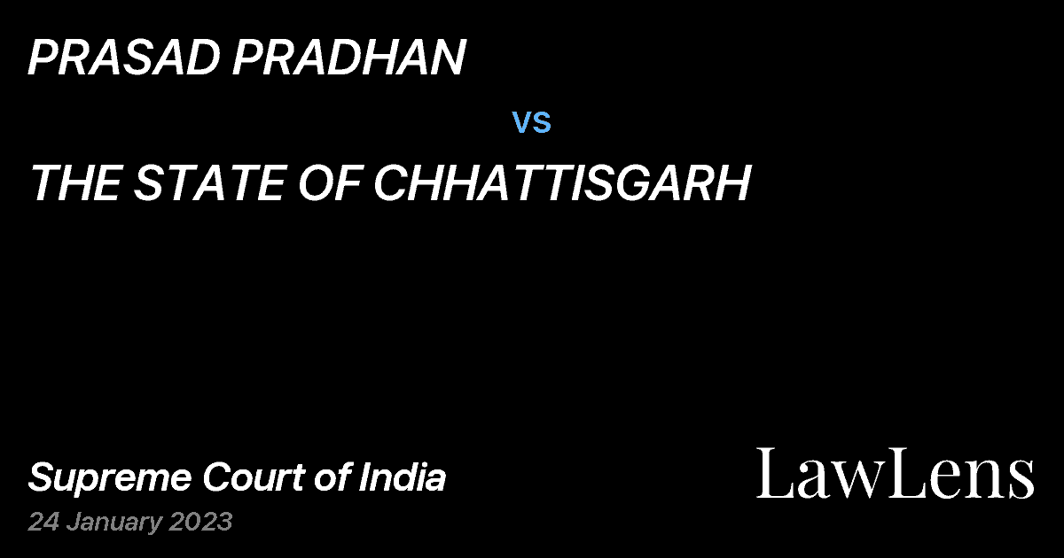 Preview image for PRASAD PRADHAN vs. THE STATE OF CHHATTISGARH