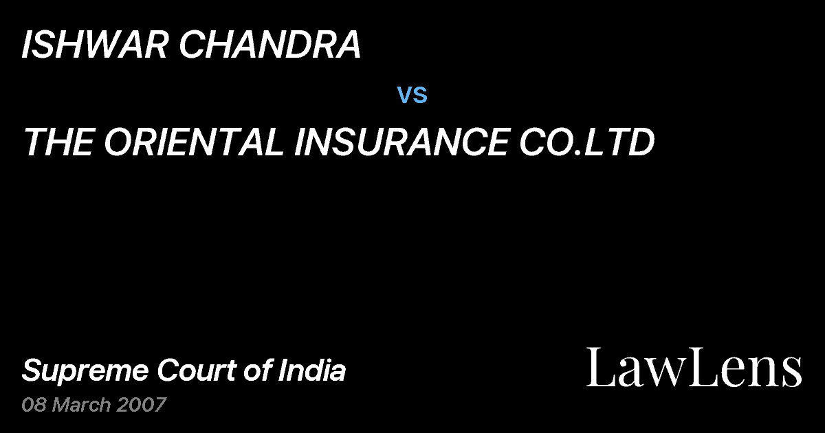 Preview image for ISHWAR CHANDRA vs. THE ORIENTAL INSURANCE CO.LTD