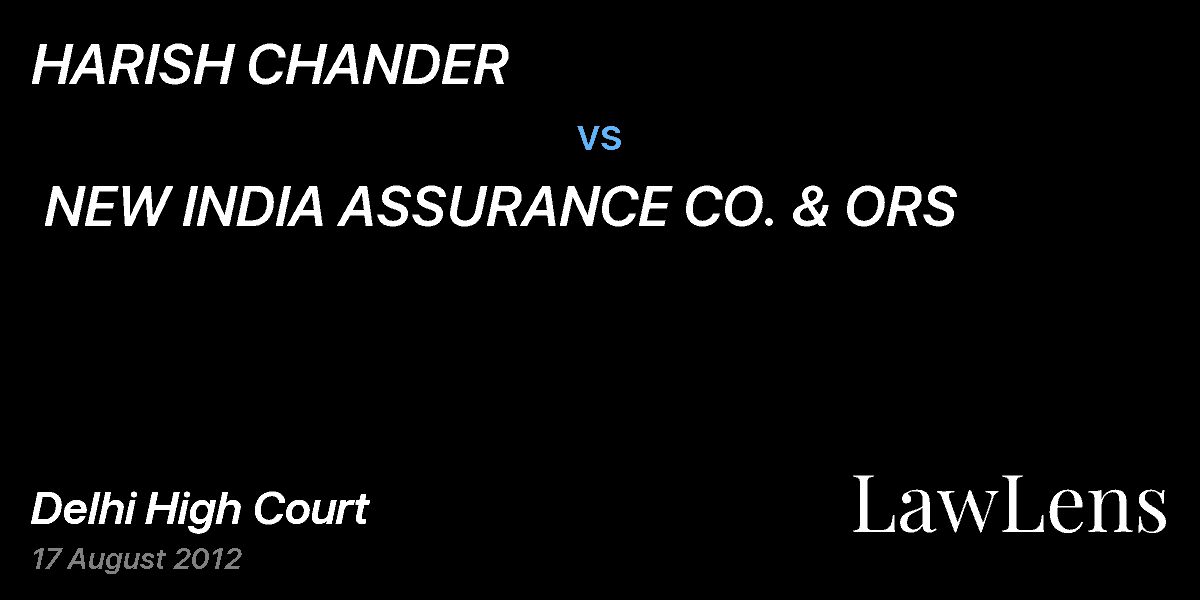 Preview image for HARISH CHANDER  vs.  NEW INDIA ASSURANCE CO. & ORS