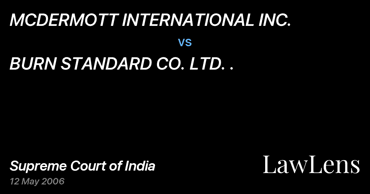 Preview image for MCDERMOTT INTERNATIONAL INC. vs. BURN STANDARD CO. LTD. .