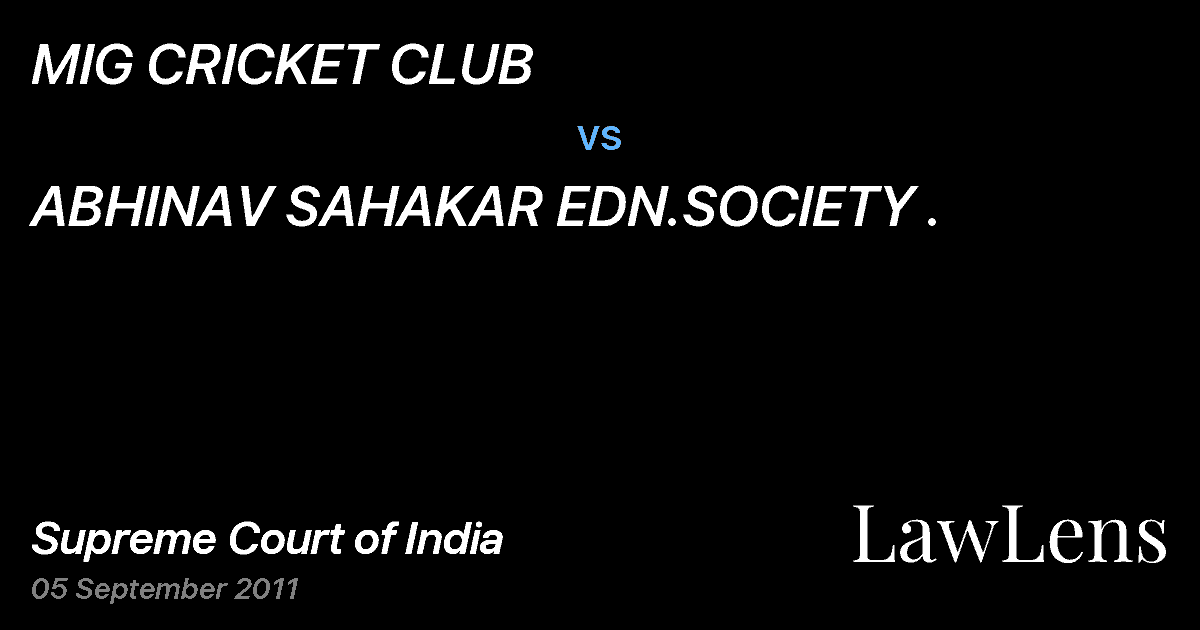 Preview image for MIG CRICKET CLUB vs. ABHINAV SAHAKAR EDN.SOCIETY .
