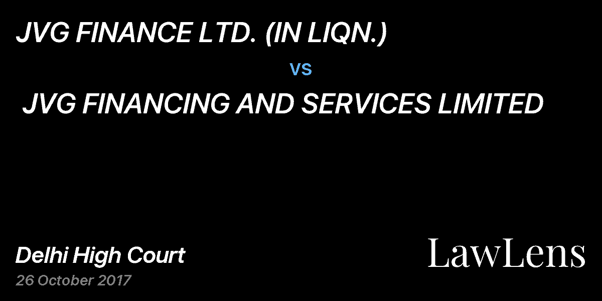Preview image for JVG FINANCE LTD. (IN LIQN.) vs. JVG FINANCING AND SERVICES LIMITED