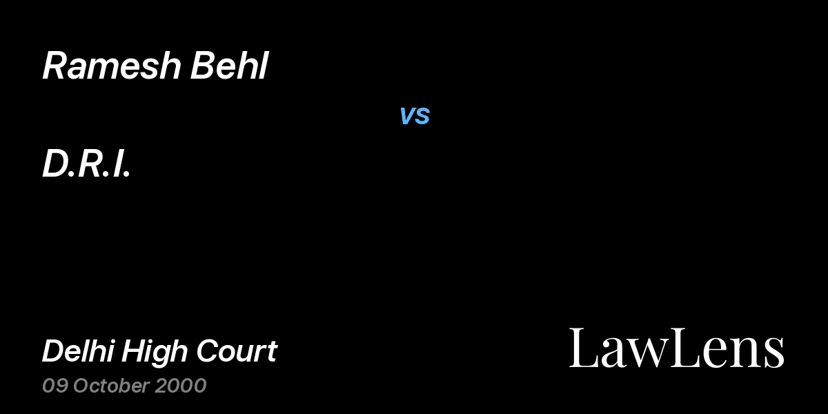 Preview image for Ramesh Behl vs. D.R.I.