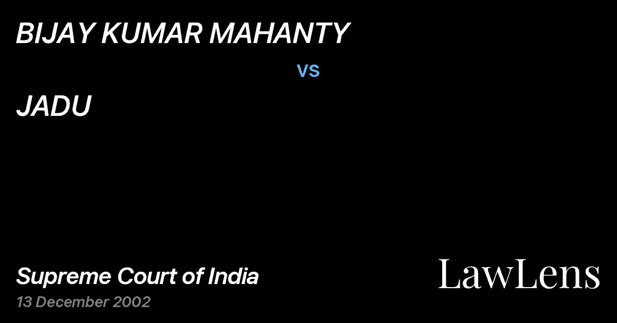 Preview image for BIJAY KUMAR MAHANTY vs. JADU