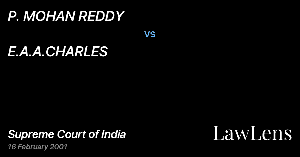 Preview image for P. MOHAN REDDY vs. E.A.A.CHARLES