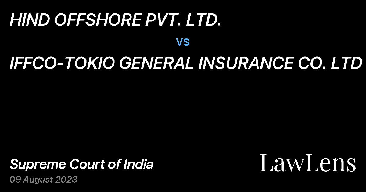 Preview image for HIND OFFSHORE PVT. LTD. vs. IFFCO-TOKIO GENERAL INSURANCE CO. LTD
