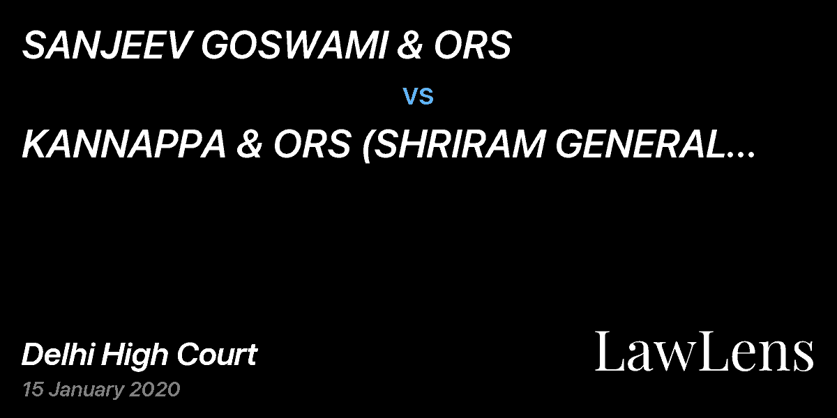 Preview image for SANJEEV GOSWAMI & ORS  vs.  KANNAPPA & ORS (SHRIRAM GENERAL INSURANCE CO LTD)