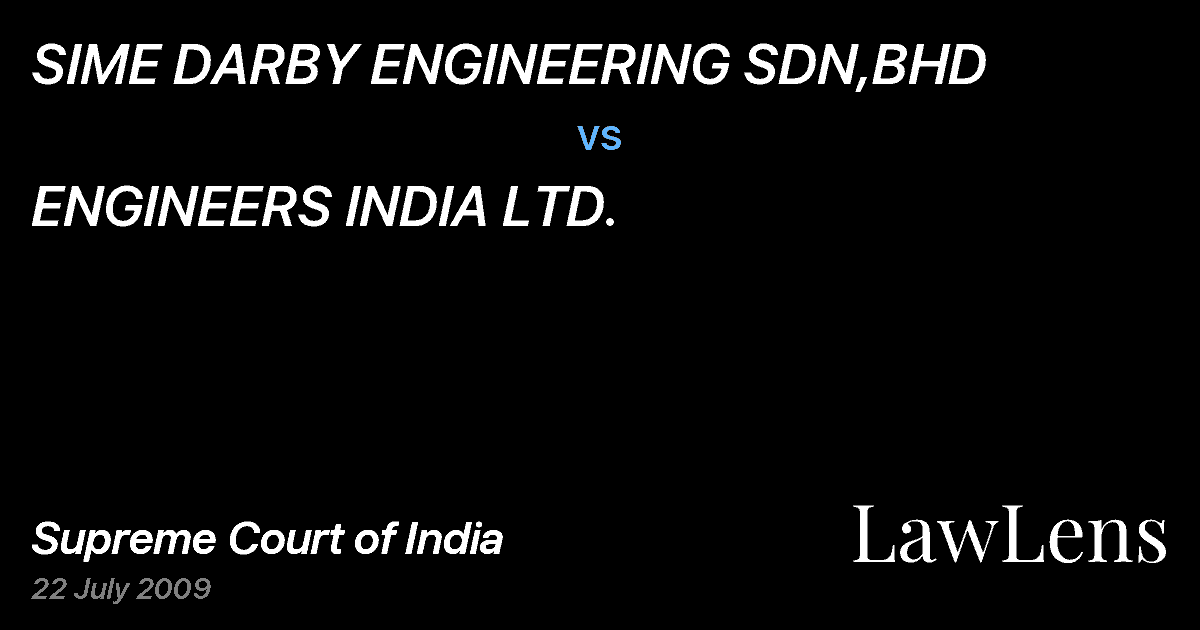 Preview image for SIME DARBY ENGINEERING SDN,BHD vs. ENGINEERS INDIA LTD.