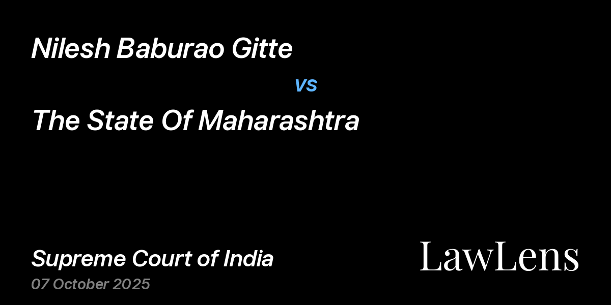Preview image for Nilesh Baburao Gitte vs. The State Of Maharashtra
