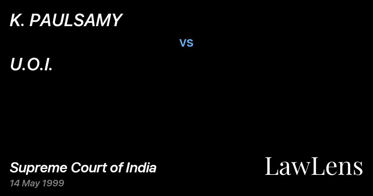 Preview image for K. PAULSAMY vs. U.O.I.