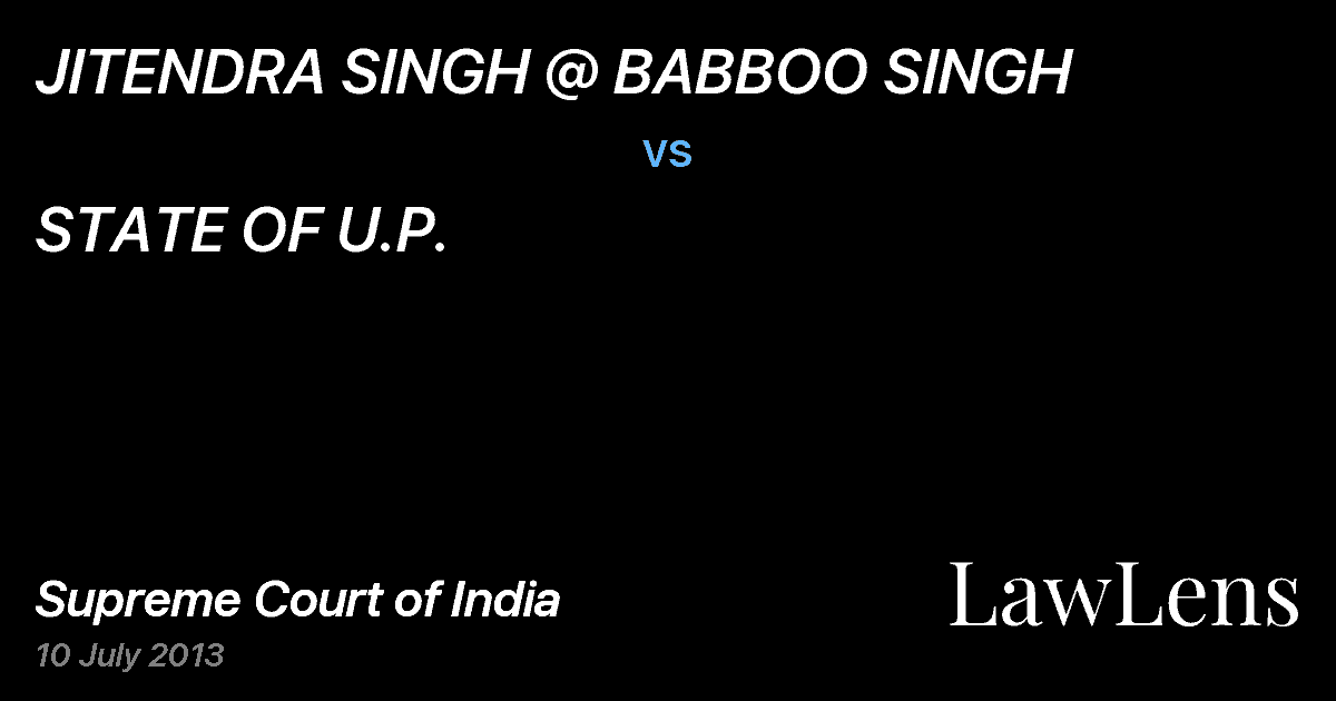 Preview image for JITENDRA SINGH @ BABBOO SINGH vs. STATE OF U.P.