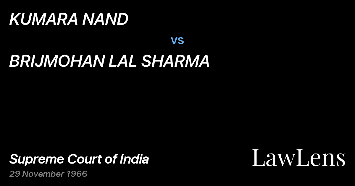 Preview image for KUMARA NAND vs. BRIJMOHAN LAL SHARMA