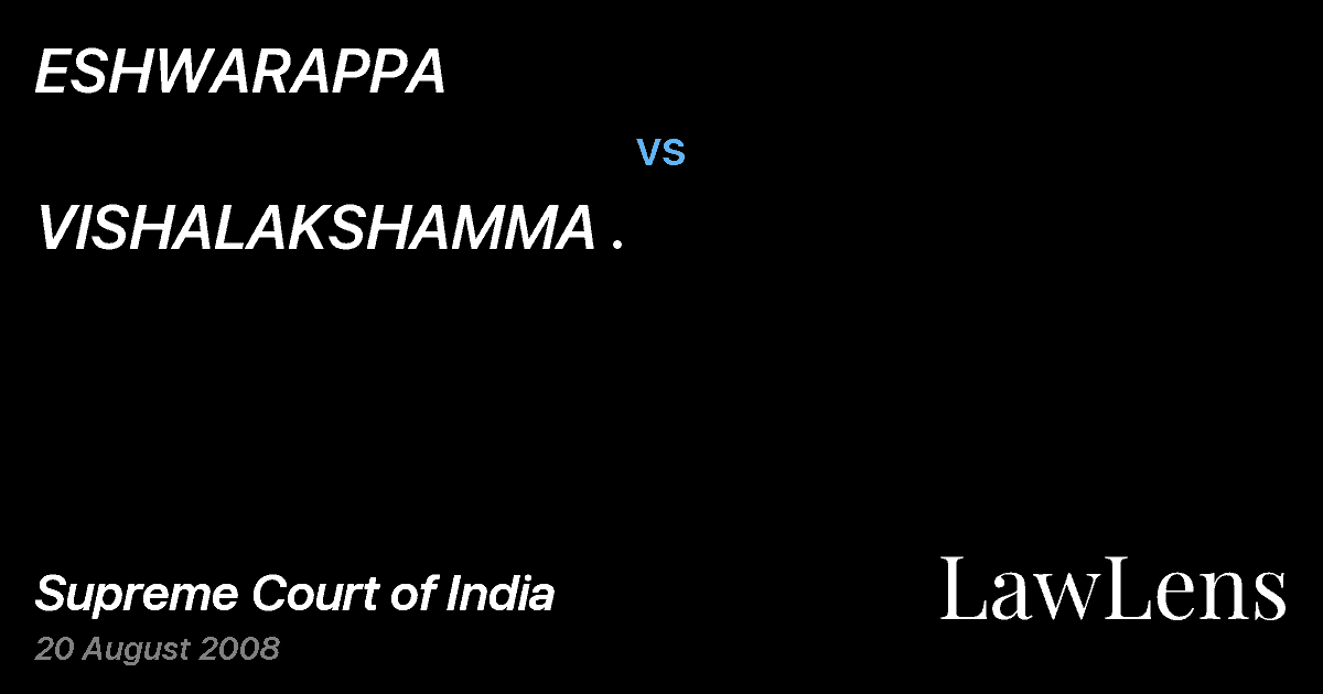 Preview image for ESHWARAPPA vs. VISHALAKSHAMMA .
