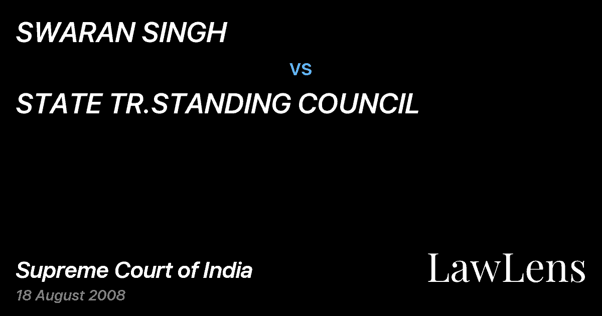 Preview image for SWARAN SINGH vs. STATE TR.STANDING COUNCIL