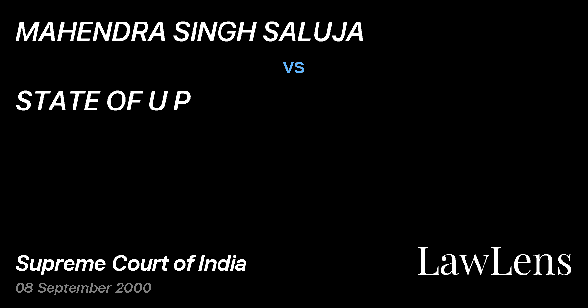 Preview image for MAHENDRA SINGH SALUJA vs. STATE OF U P