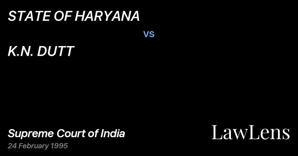 Preview image for STATE OF HARYANA vs. K.N. DUTT