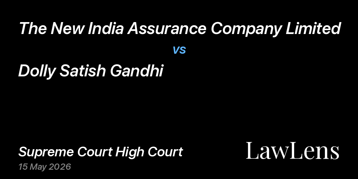 Preview image for The New India Assurance Company Limited vs. Dolly Satish Gandhi