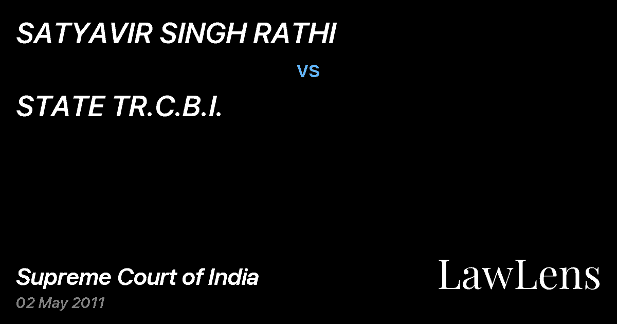 Preview image for SATYAVIR SINGH RATHI vs. STATE TR.C.B.I.