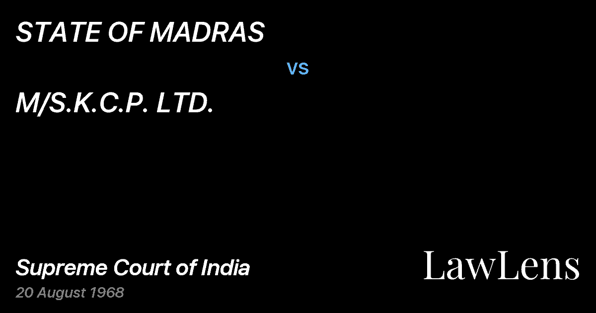 Preview image for STATE OF MADRAS vs. M/S.K.C.P. LTD.